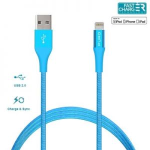 PURO Braided Cable - Kabel MFi z Lightning + klips + Aluminum Connector 1m (Blue)